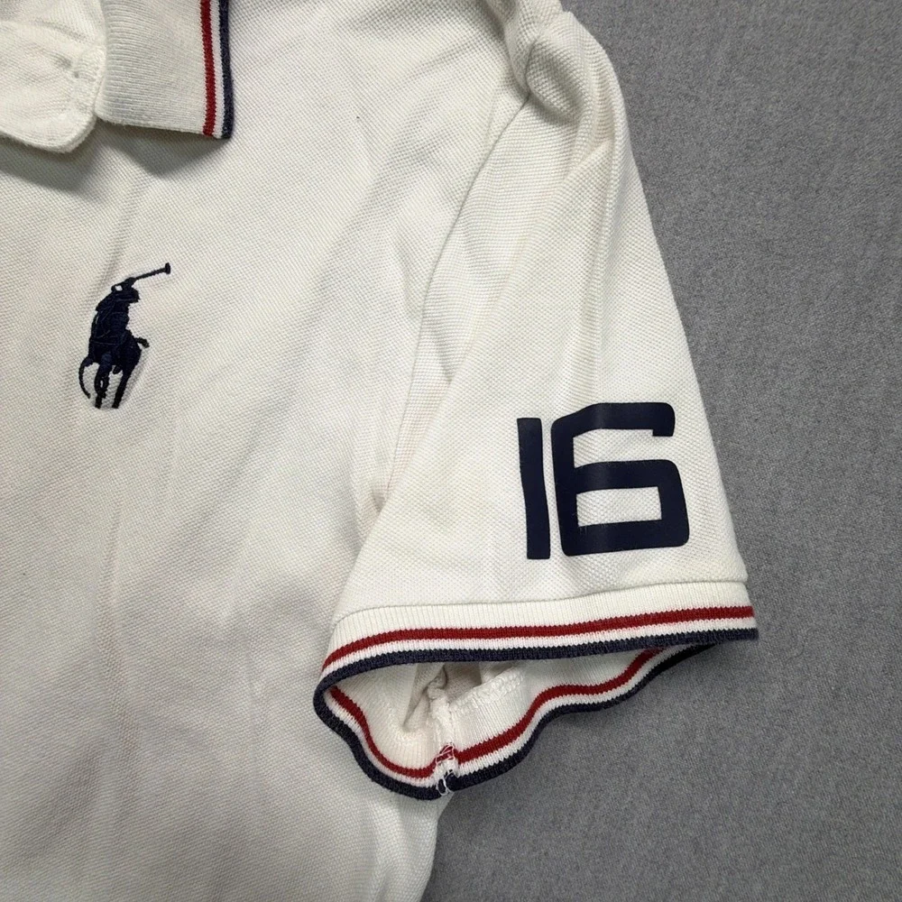 Ralph Lauren Polo Shirt Mens XL White USA Olympics 2016 Big Pony Short Sleeve